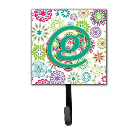 Micasa Letter G Flowers Pink Teal Green Initial Leash & Key Holder MI730565